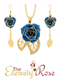 Blue jewelry set in leaf theme